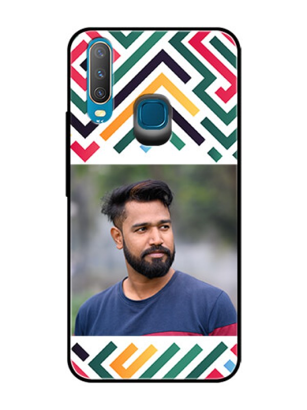 Custom Vivo Y12 Personalized Glass Phone Case - Colorful Maze Pattern Design