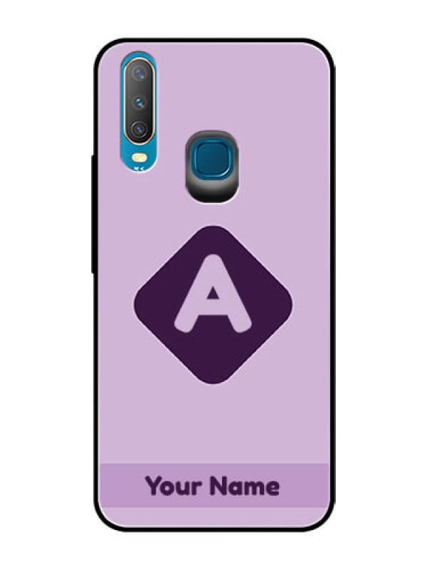 Custom Vivo Y12 Custom Glass Mobile Case - Custom Letter in curved badge Design