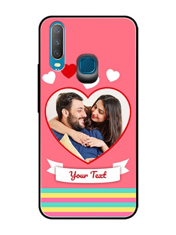 Custom Vivo Y15 Photo Printing on Glass Case  - Love Doodle Design