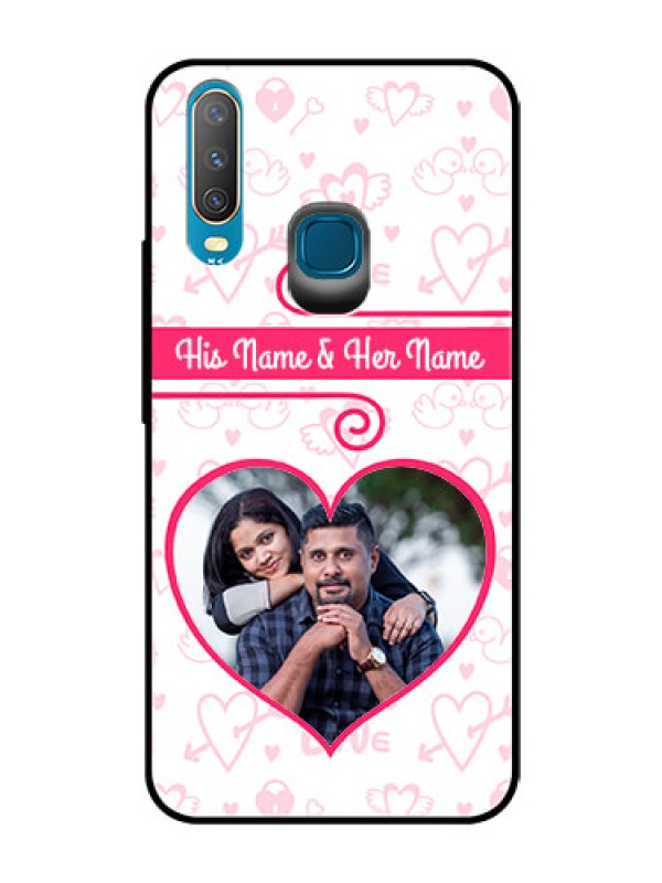 Custom Vivo Y15 Personalized Glass Phone Case  - Heart Shape Love Design