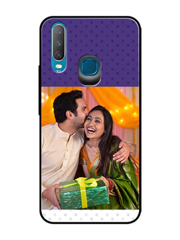 Custom Vivo Y15 Personalized Glass Phone Case  - Violet Pattern Design