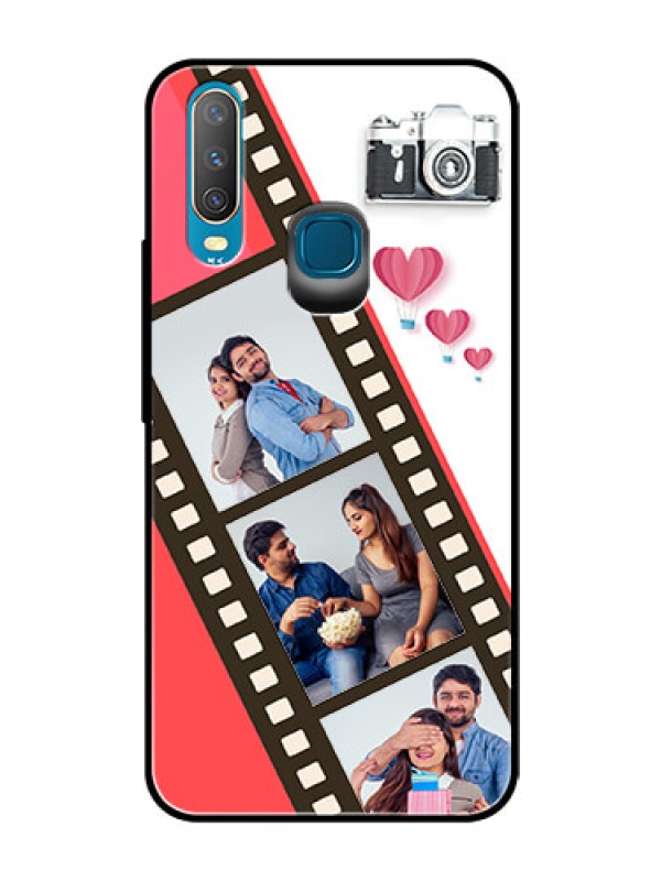 Custom Vivo Y15 Personalized Glass Phone Case  - 3 Image Holder with Film Reel