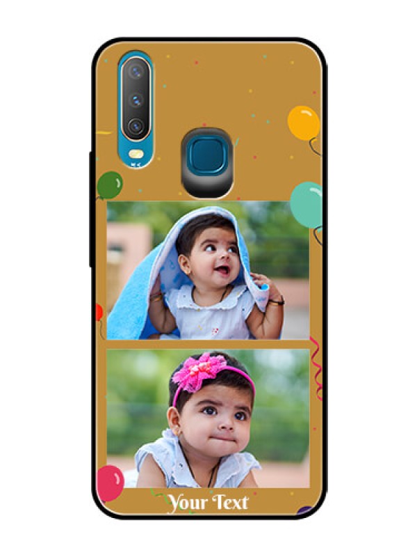 Custom Vivo Y15 Personalized Glass Phone Case  - Image Holder with Birthday Celebrations Design