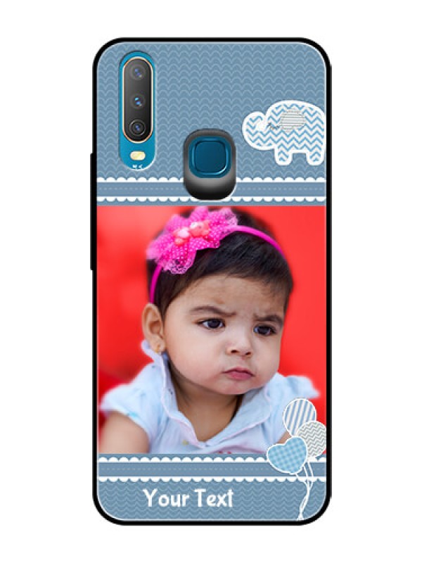 Custom Vivo Y15 Photo Printing on Glass Case  - with Kids Pattern Design