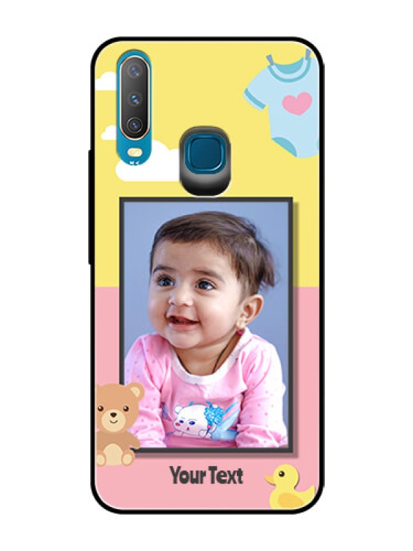Custom Vivo Y15 Photo Printing on Glass Case  - Kids 2 Color Design