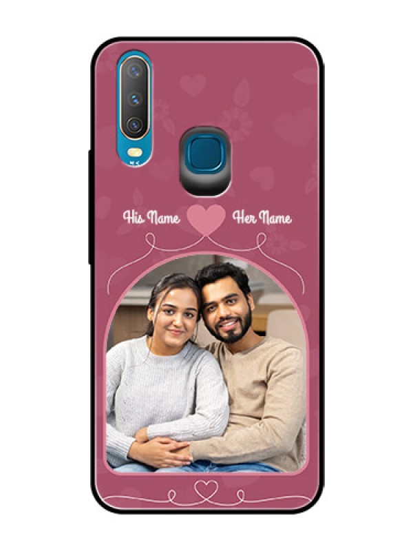 Custom Vivo Y15 Photo Printing on Glass Case  - Love Floral Design