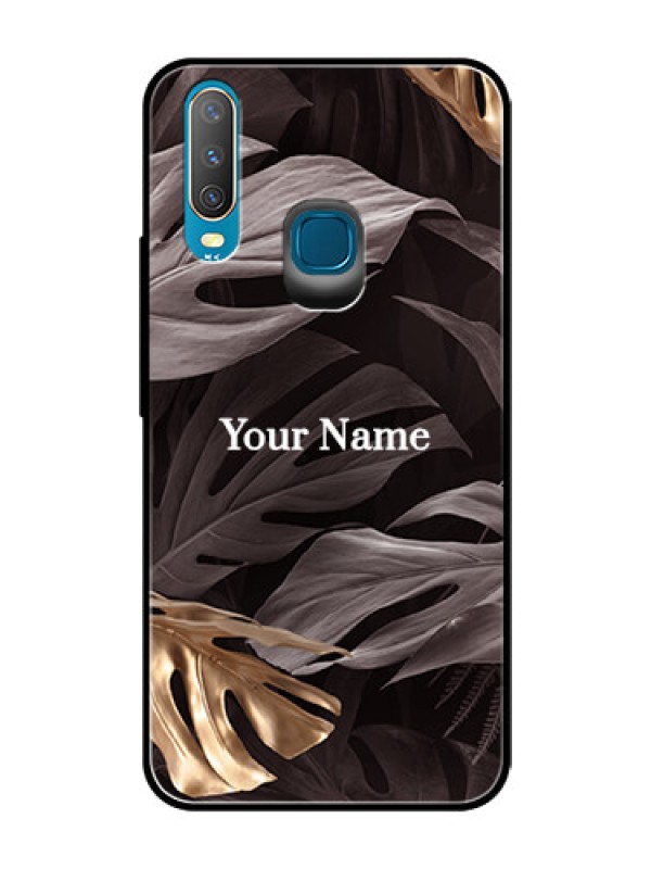 Custom Vivo Y15 Personalised Glass Phone Case - Wild Leaves digital paint Design