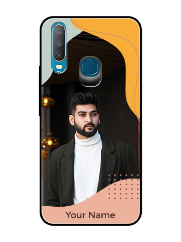 Custom Vivo Y15 Personalized Glass Phone Case - Tri-coloured overlay design