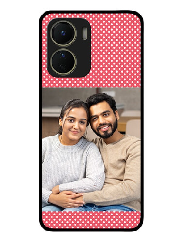 Custom Vivo Y16 Custom Glass Phone Case - White Dotted Design