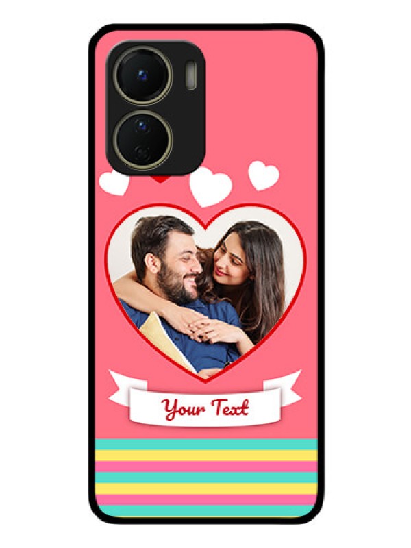 Custom Vivo Y16 Photo Printing on Glass Case - Love Doodle Design