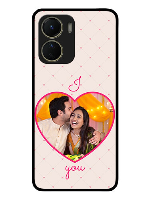 Custom Vivo Y16 Custom Glass Mobile Case - Heart Shape Design