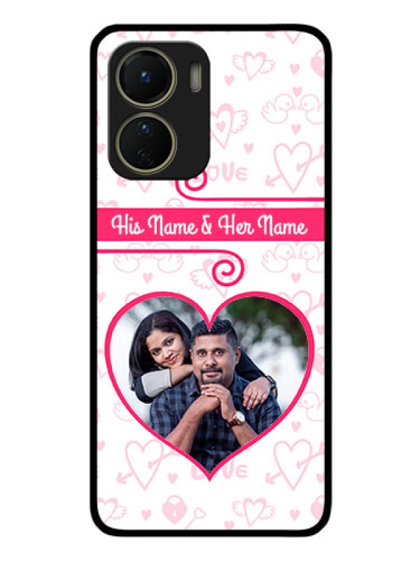 Custom Vivo Y16 Personalized Glass Phone Case - Heart Shape Love Design