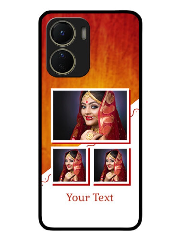 Custom Vivo Y16 Custom Glass Phone Case - Wedding Memories Design
