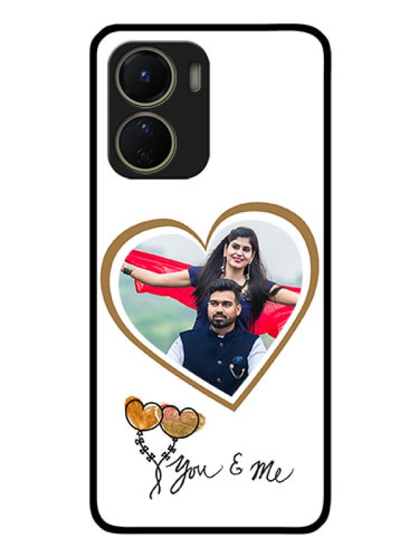 Custom Vivo Y16 Custom Glass Mobile Case - You & Me Design