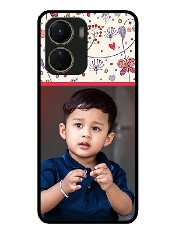 Custom Vivo Y16 Custom Glass Mobile Case - Premium Floral Design