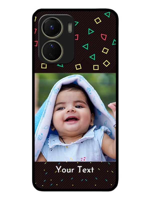 Custom Vivo Y16 Custom Glass Phone Case - with confetti birthday design