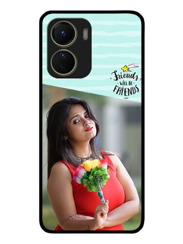 Custom Vivo Y16 Custom Glass Phone Case - Friends Picture Icon Design