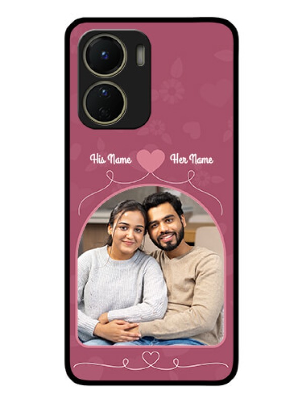 Custom Vivo Y16 Photo Printing on Glass Case - Love Floral Design