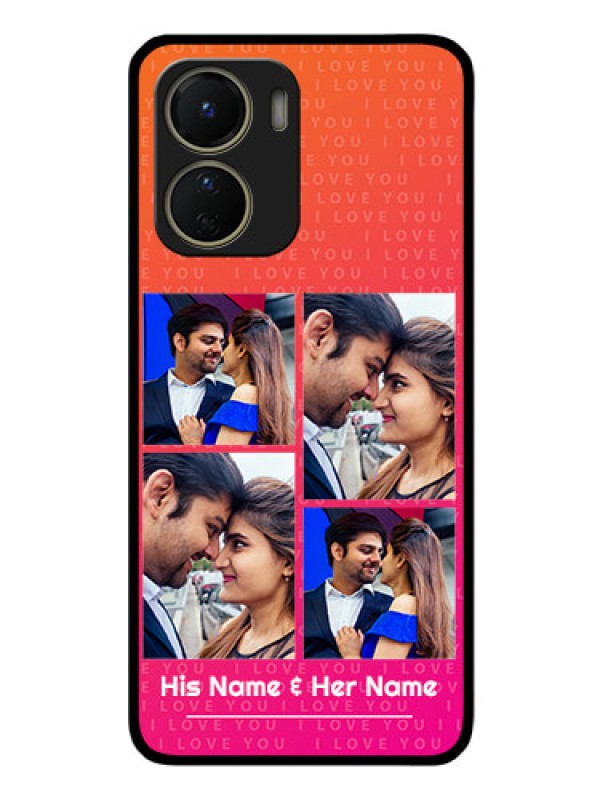 Custom Vivo Y16 Custom Glass Phone Case - I Love You Pink Design