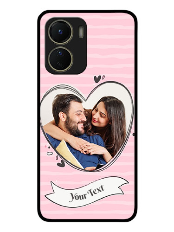Custom Vivo Y16 Custom Glass Phone Case - Vintage Heart Design