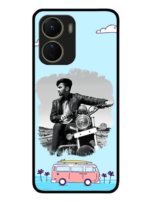 Custom Vivo Y16 Photo Printing on Glass Case - Travel & Adventure Design