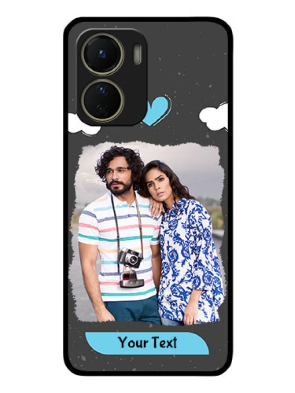 Custom Vivo Y16 Custom Glass Phone Case - Splashes with love doodles Design