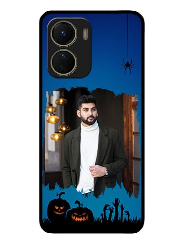 Custom Vivo Y16 Photo Printing on Glass Case - with pro Halloween design