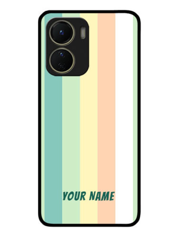 Custom Vivo Y16 Photo Printing on Glass Case - Multi-colour Stripes Design