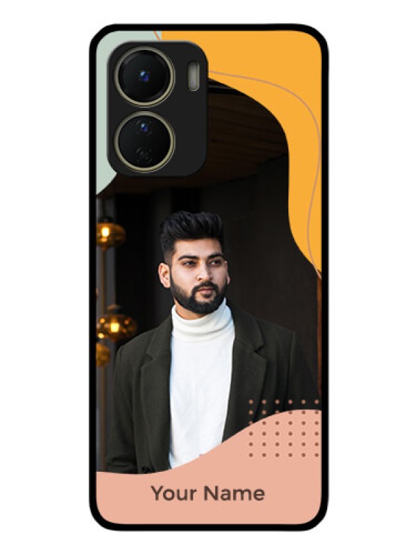 Custom Vivo Y16 Personalized Glass Phone Case - Tri-coloured overlay design