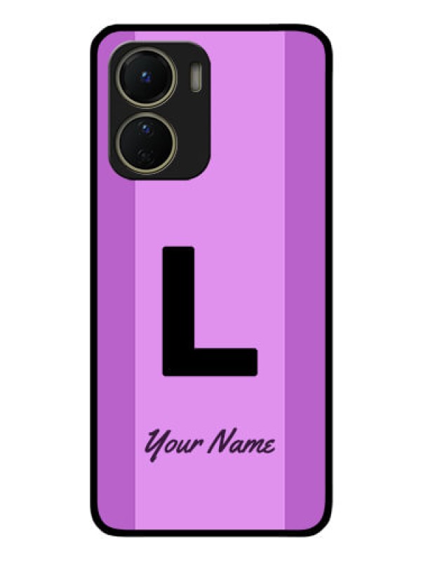 Custom Vivo Y16 Custom Glass Phone Case - Tricolor custom text Design