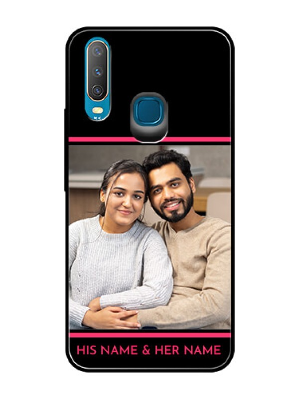 Custom Vivo Y17 Custom Glass Mobile Case  - with Add Text Design