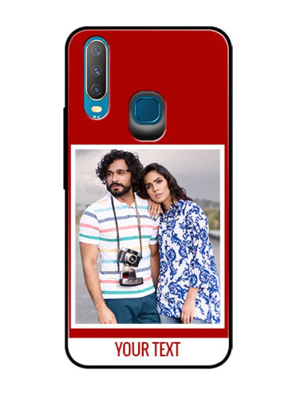 Custom Vivo Y17 Personalized Glass Phone Case  - Simple Red Color Design