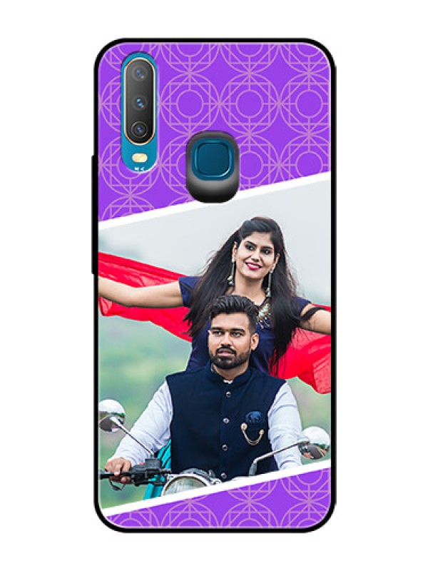 Custom Vivo Y17 Custom Glass Phone Case  - Violet Pattern Design