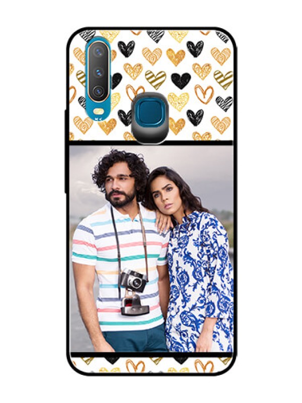 Custom Vivo Y17 Photo Printing on Glass Case  - Love Symbol Design
