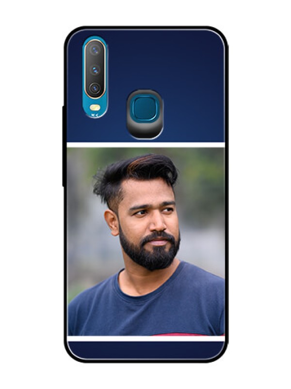 Custom Vivo Y17 Personalized Glass Phone Case  - Simple Royal Blue Design