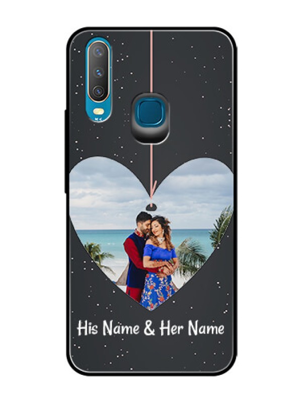 Custom Vivo Y17 Custom Glass Phone Case  - Hanging Heart Design