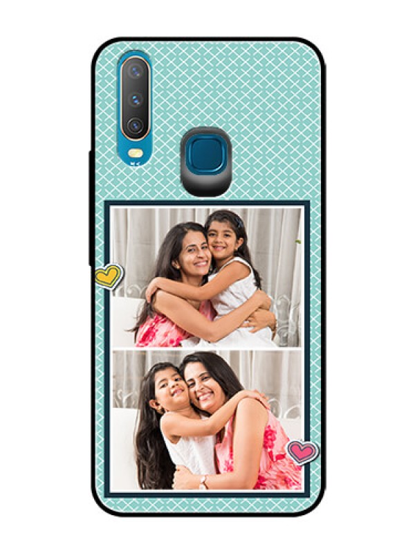Custom Vivo Y17 Custom Glass Phone Case  - 2 Image Holder with Pattern Design