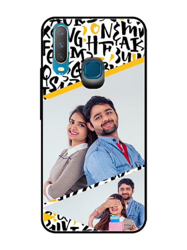 Custom Vivo Y17 Custom Glass Mobile Case  - Letters Pattern Design