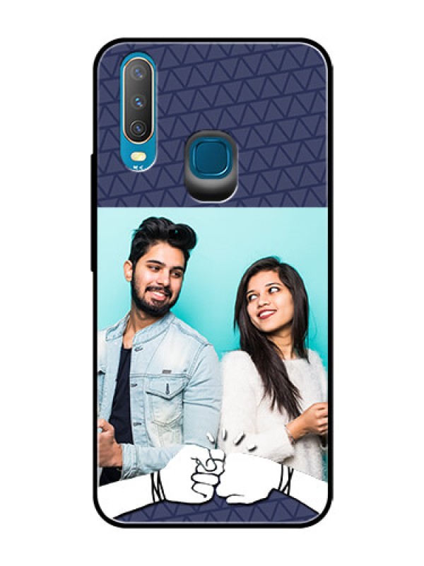 Custom Vivo Y17 Photo Printing on Glass Case  - with Best Friends Design  
