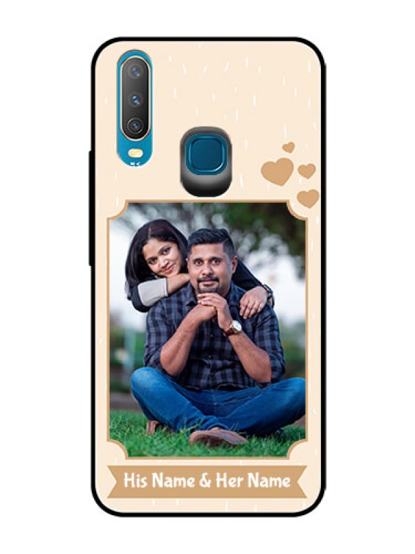 Custom Vivo Y17 Custom Glass Phone Case  - with confetti love design 