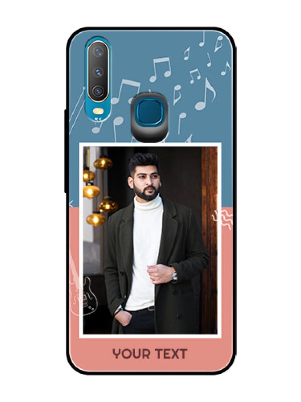 Custom Vivo Y17 Photo Printing on Glass Case  - with Color Musical Note Design