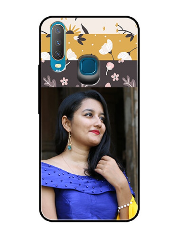 Custom Vivo Y17 Custom Glass Phone Case  - Stylish Floral Design