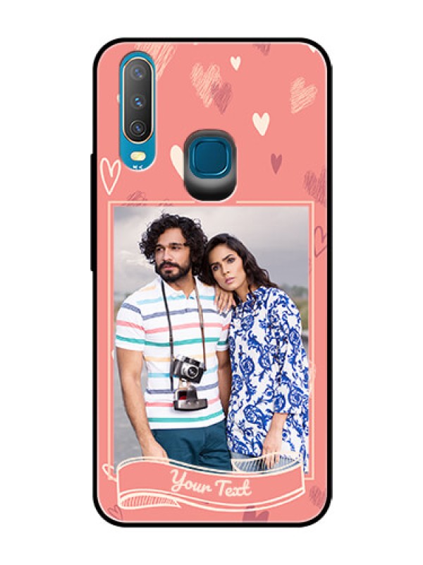 Custom Vivo Y17 Custom Glass Phone Case  - Love doodle art Design