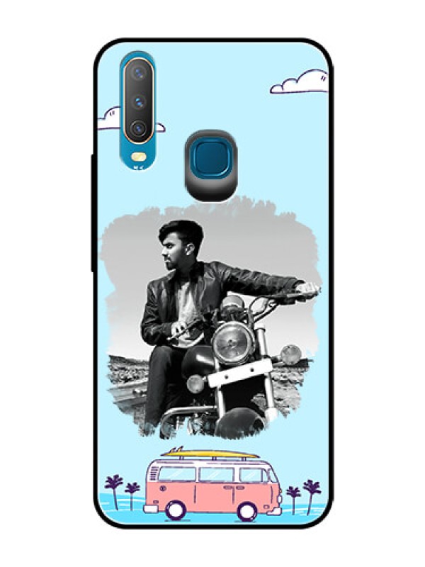 Custom Vivo Y17 Photo Printing on Glass Case  - Travel & Adventure Design