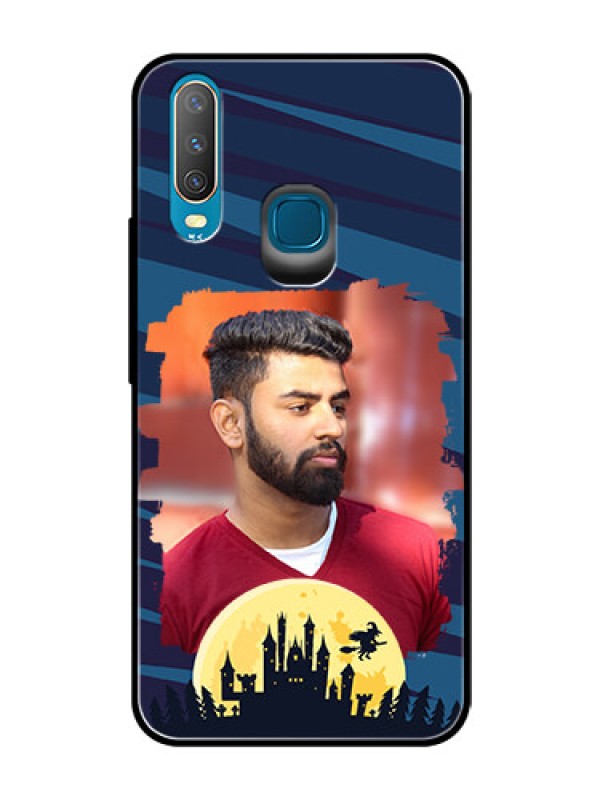Custom Vivo Y17 Photo Printing on Glass Case  - Halloween Witch Design 