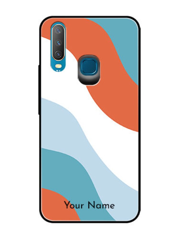 Custom Vivo Y17 Custom Glass Mobile Case - coloured Waves Design