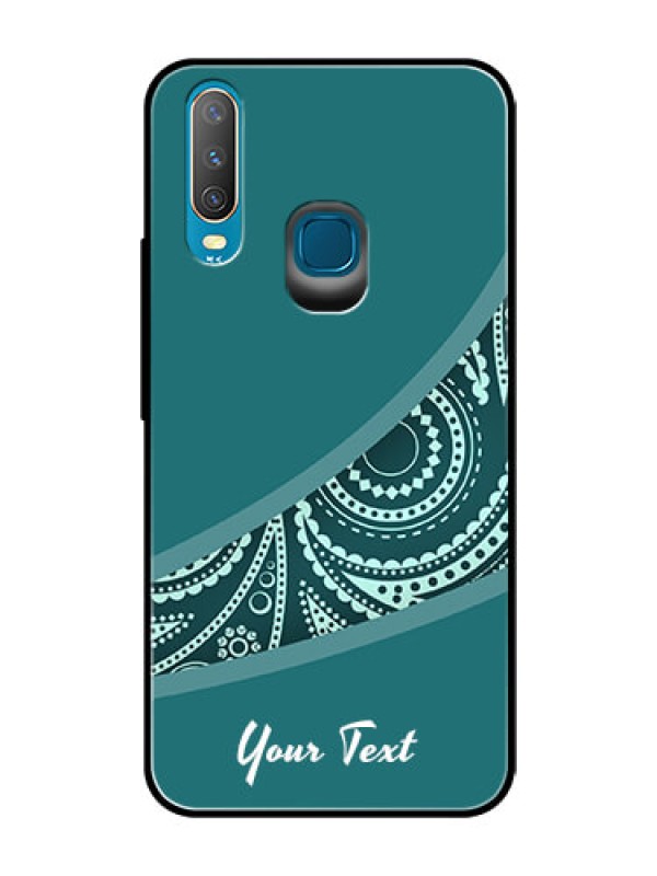 Custom Vivo Y17 Photo Printing on Glass Case - semi visible floral Design