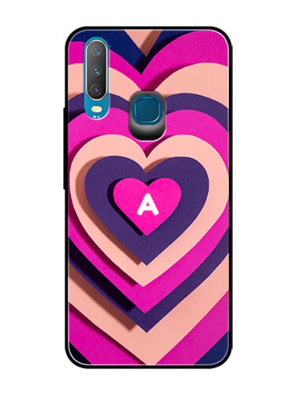 Custom Vivo Y17 Custom Glass Mobile Case - Cute Heart Pattern Design
