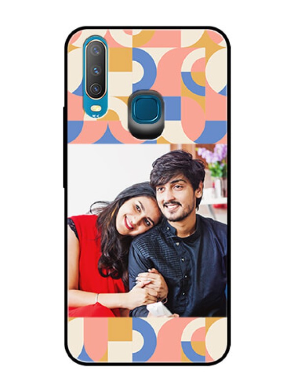 Custom Vivo Y17 Photo Printing on Glass Case - Semi-circle Maze Pattern Design