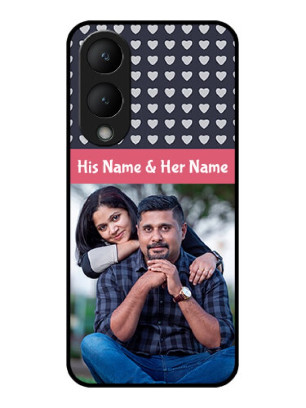 Custom Vivo Y17s Custom Glass Phone Case - Love Symbols Design
